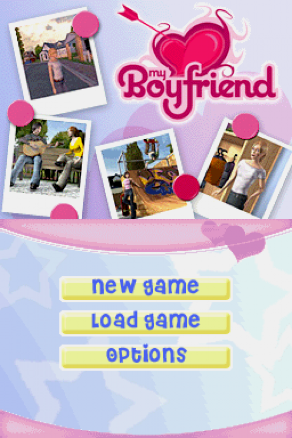 My Boyfriend main menu for Nintendo DS (DS) dating life simulation video game