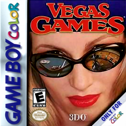 Vegas Games Game Boy Color casino simulation video game cover art.