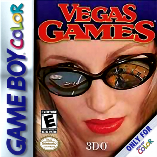 Vegas Games Game Boy Color casino simulation video game cover art.