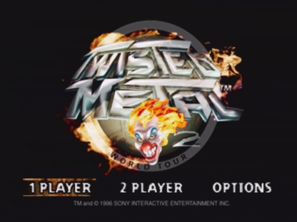 Twisted Metal 2 retro vehicular combat action game for PlayStation 1 (PS1) title screen