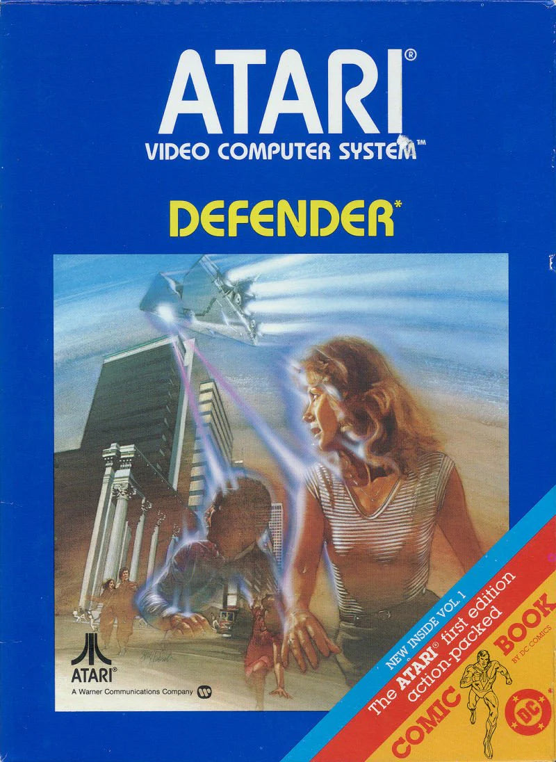 Defender cover art for Atari 2600 video game