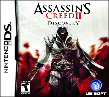 Assassin’s Creed II Discovery for Nintendo DS side scrolling action adventure game featuring stealth platforming missions historical settings puzzle elements and a unique handheld Assassin’s Creed gameplay experience cover