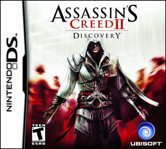 Assassin’s Creed II Discovery for Nintendo DS side scrolling action adventure game featuring stealth platforming missions historical settings puzzle elements and a unique handheld Assassin’s Creed gameplay experience cover