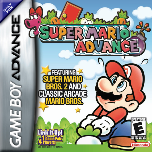 Super Mario Advance cover art for Game Boy Advance (GBA) video game