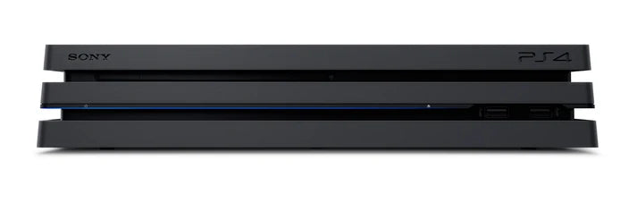 PlayStation 4 PS4 Pro black console featuring powerful enhanced gaming performance 4K gaming support HDR technology 1TB storage Blu ray playback Wi Fi connectivity wireless DualShock 4 controller compatibility immersive Sony gaming hardware collectible gaming appeal