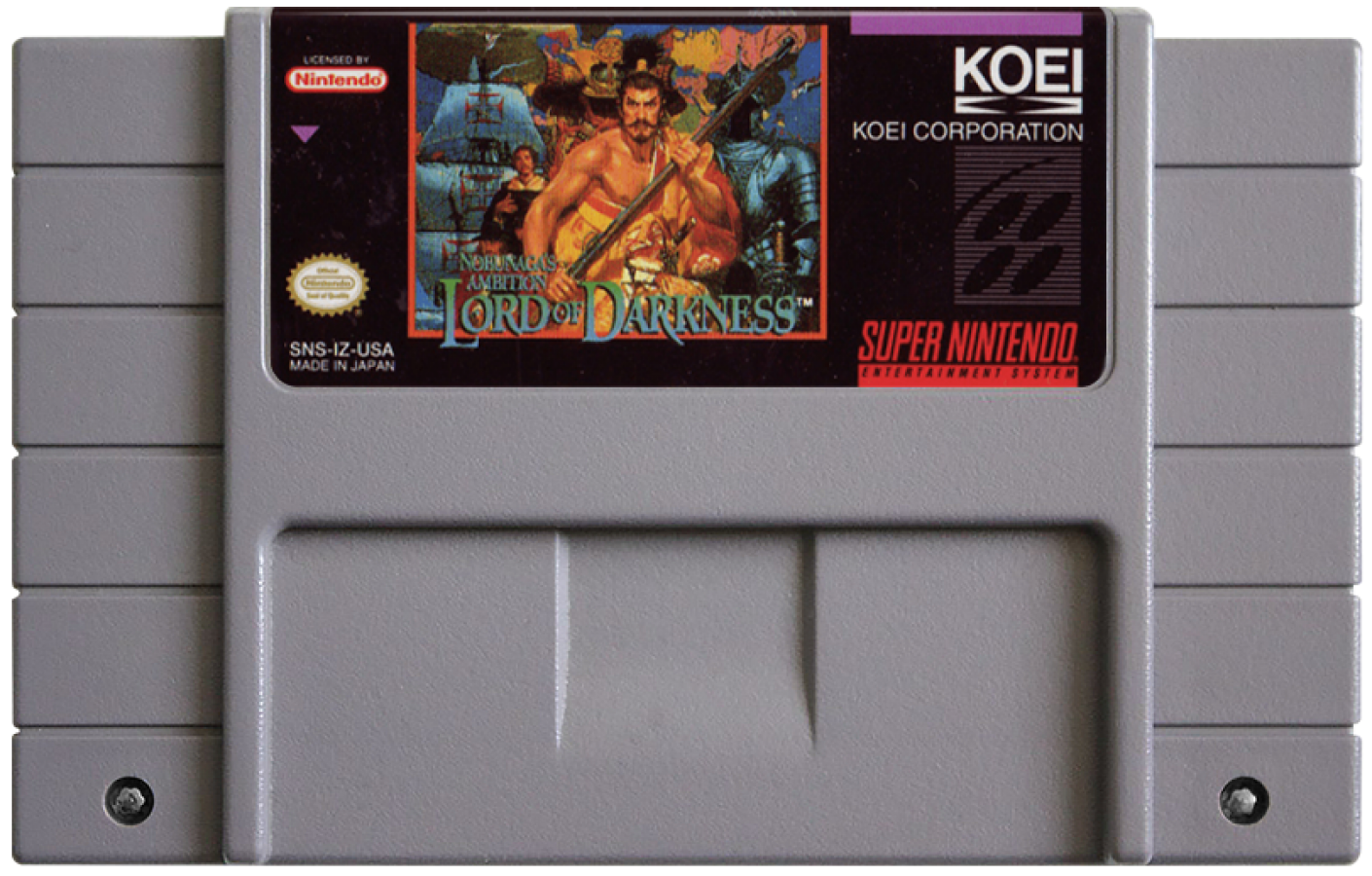Lord of Darkness retro SNES video game Lord of Darkness fantasy action adventure medieval combat dark magic side scrolling gameplay classic console title Super Nintendo release cartridge