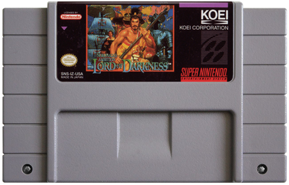 Lord of Darkness retro SNES video game Lord of Darkness fantasy action adventure medieval combat dark magic side scrolling gameplay classic console title Super Nintendo release cartridge