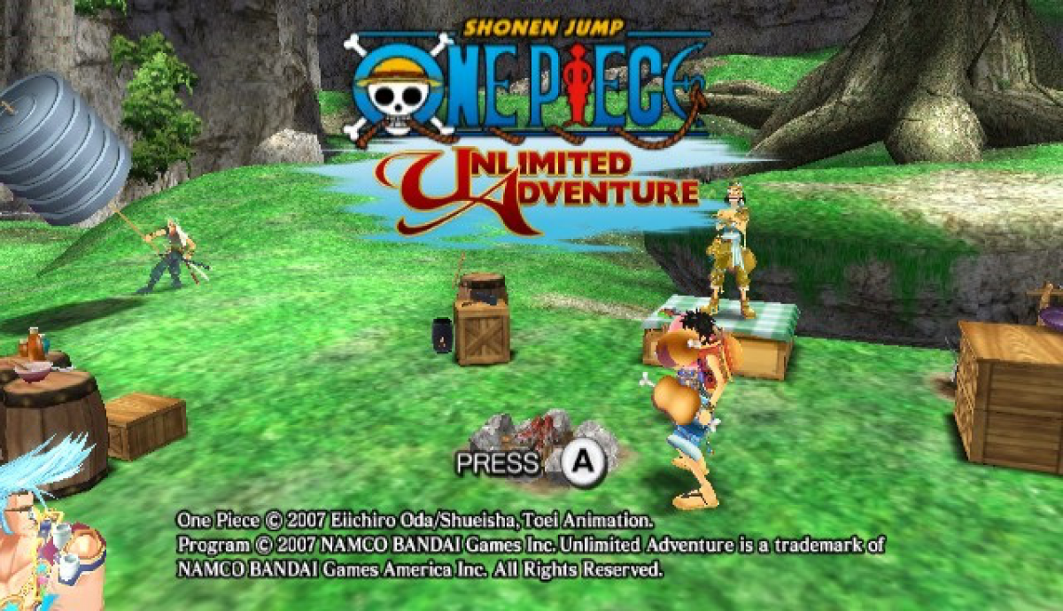 One Piece: Unlimited Adventure – Nintendo Wii (Wii) anime action-adventure role-playing video game title screen