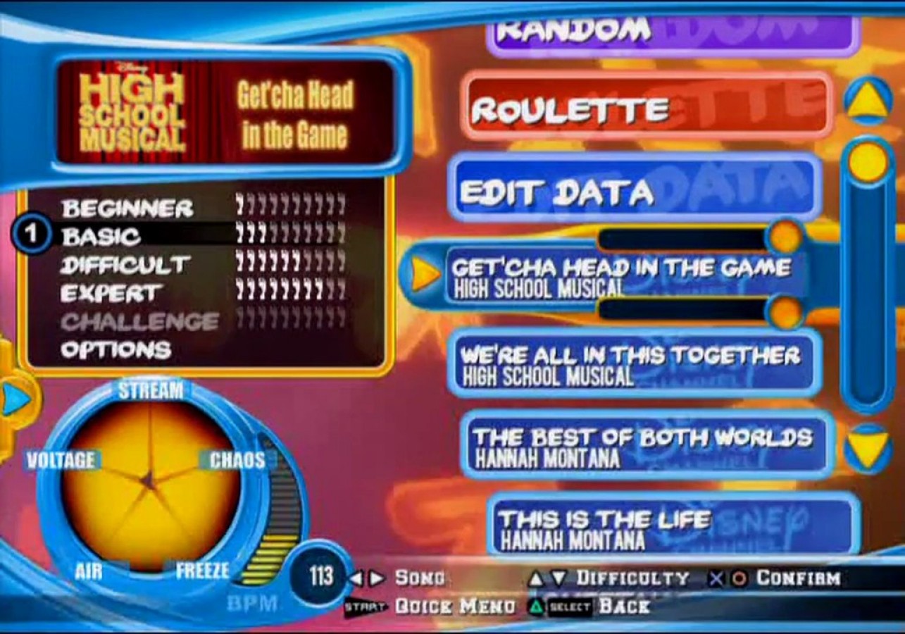 Dance Dance Revolution Disney Channel Edition for PlayStation 2 with kid-friendly dance gameplay featuring popular Disney songs gameplay