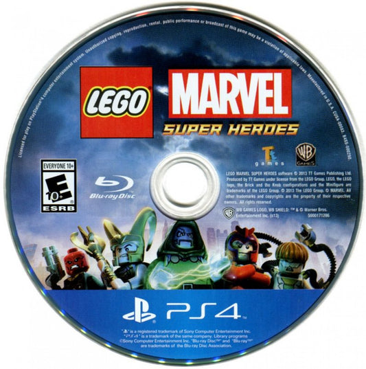 LEGO Marvel Super Heroes PlayStation 4 (PS4) action adventure video game disc