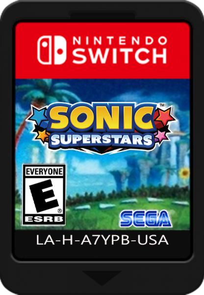 Sonic Superstars Nintendo Switch 2D platformer new Sonic game four playable characters Emerald powers local co-op multiple endings retro modern style Sonic Team cartridge art