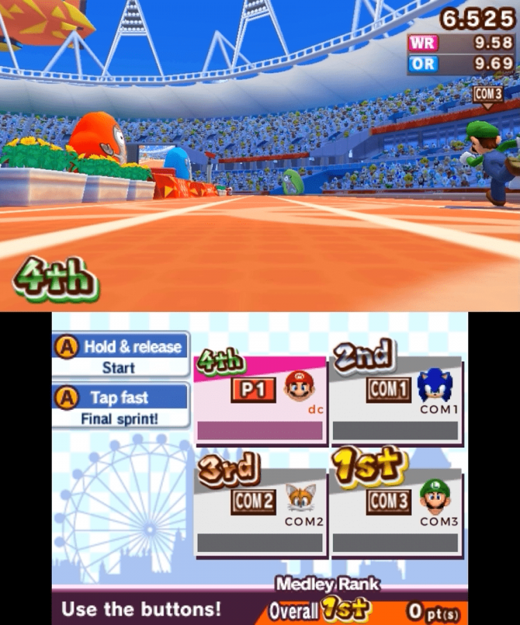 Mario and Sonic at the London 2012 Olympic Games gameplay for Nintendo 3DS (3DS) video game