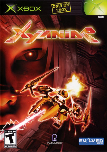 Xyanide retro Xbox video game Xyanide sci fi shooter arcade style space combat bullet hell inspired gameplay fast paced shooting action futuristic console title Xbox release cover art