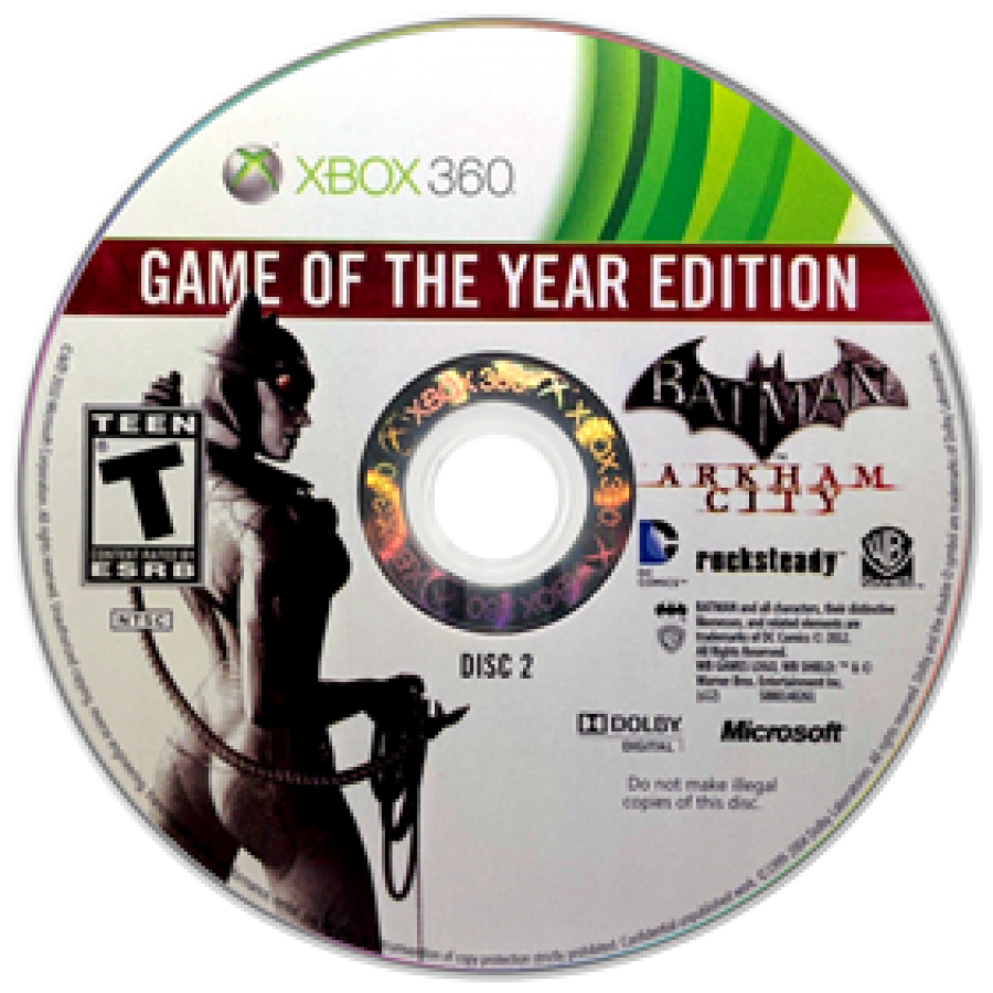 Batman: Arkham City [Game of the Year Edition] disc 2 for Xbox 360 (X360) action-adventure video game