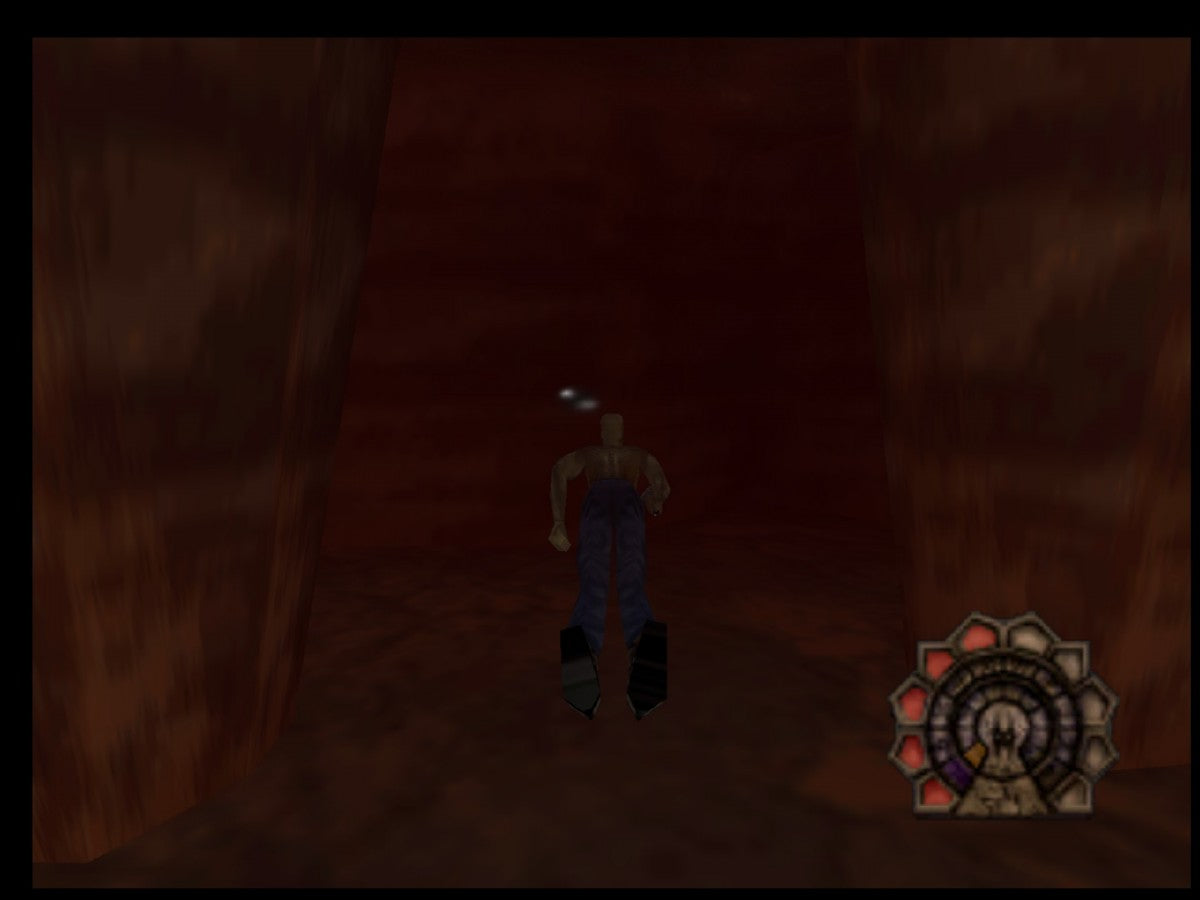 Shadow Man Nintendo 64 N64 video game, game only cartridge, dark action adventure, horror-themed gameplay, classic console title gameplay screenshot