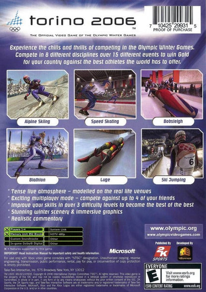 Torino 2006 back cover art for Xbox (XBOX) video game