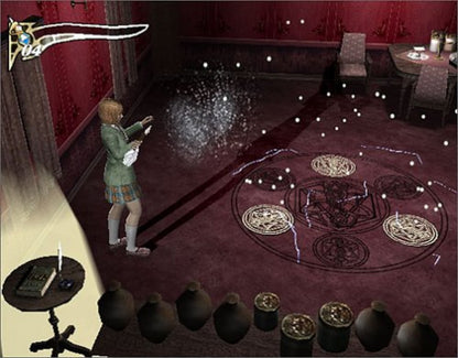 Clock Tower 3 PS2 Sony PlayStation 2 survival horror game point and click style adventure cinematic horror time travel storyline ghost enemies stealth and hiding gameplay Capcom psychological horror retro gaming PlayStation 2 software video game title gameplay