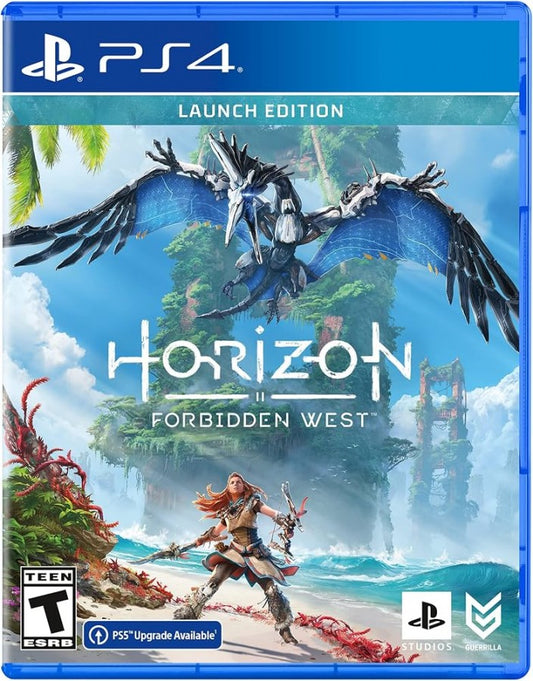 Horizon Forbidden West Launch Edition for PS4 featuring special edition packaging and post apocalyptic adventure artwork cover art