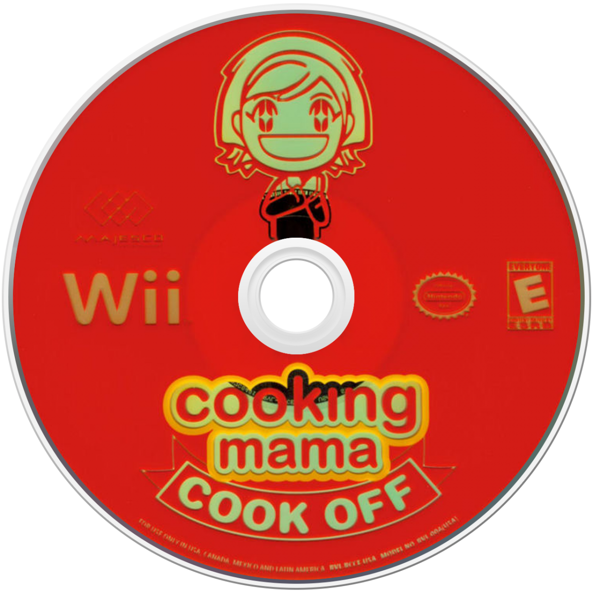 Cooking Mama Cook Off game for the Nintendo Wii featuring motion controlled cooking mini games using the Wii Remote with a variety of recipes step by step tasks and multiplayer modes in a colorful family friendly kitchen setting disc