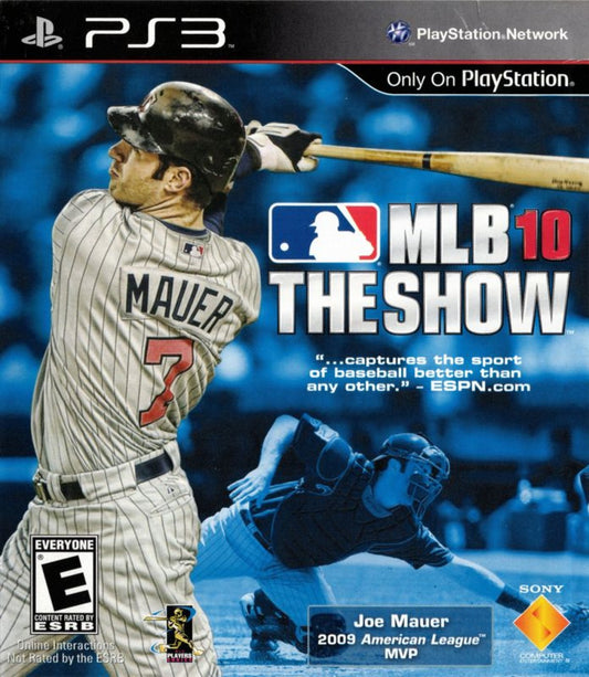 MLB 10 The Show retro PlayStation 3 video game featuring realistic baseball gameplay, MLB sports simulation, multiplayer competition and classic PS3 entertainment - cover art