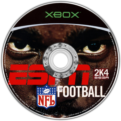 Xbox disc for ESPN NFL Football 2K4 with a man's face and branding.