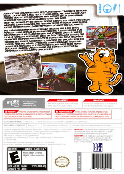 Heathcliff: The Fast and The Furriest – Nintendo Wii (Wii) kart racing action back of case for video game