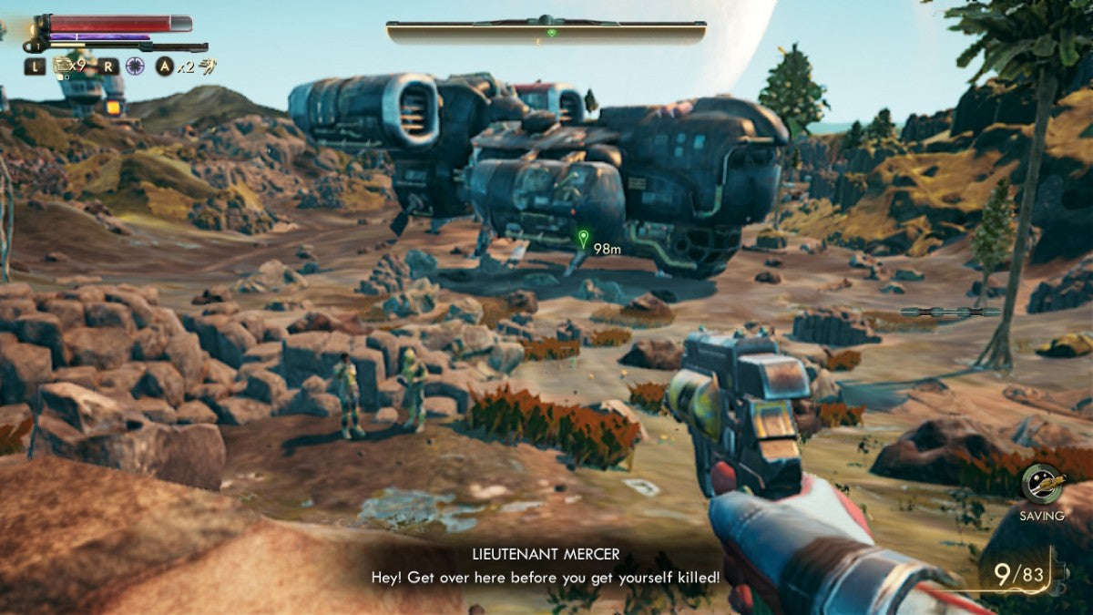 The Outer Worlds Nintendo Switch game featuring sci-fi RPG exploration, player choice, and space adventure gameplay sreenshot