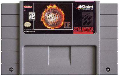 NBA Jam Tournament Edition for Super Nintendo arcade style basketball game featuring two on two matches over the top dunks fast paced gameplay and multiplayer competitive mode cartridge