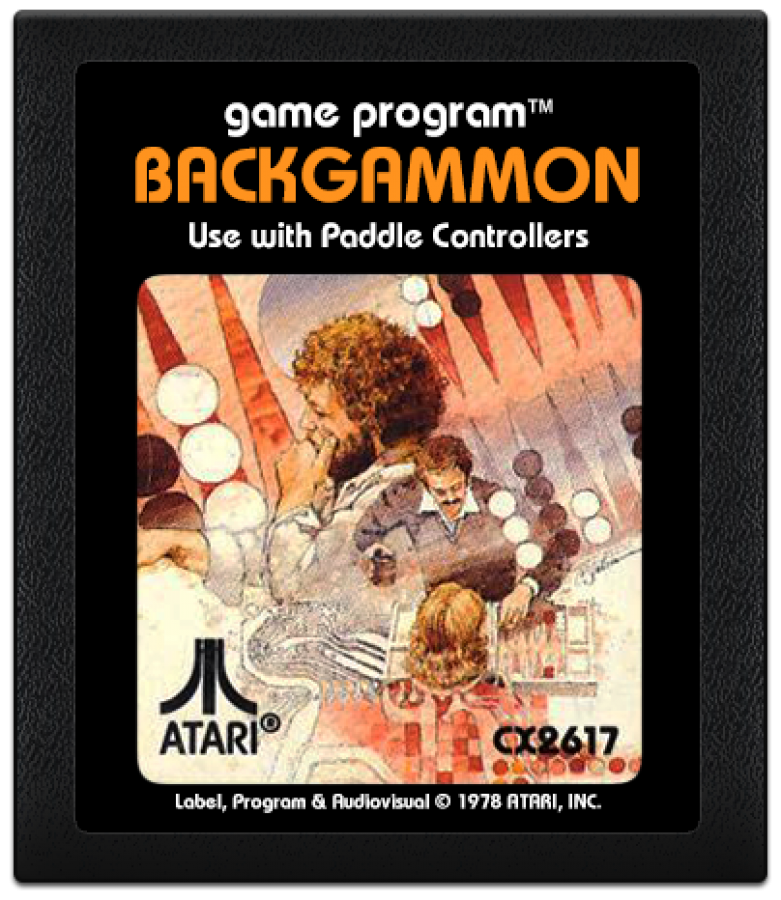 Backgammon cartridge art for Atari 2600 (2600) video game