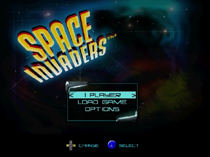 Space Invaders title screen for Nintendo 64 (N64) video game