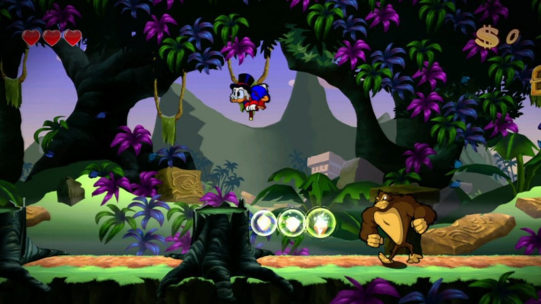 DuckTales Remastered Xbox 360 for retro video game enthusiasts featuring classic side scrolling platforming gameplay hand drawn animated visuals Scrooge McDuck treasure hunting adventures cane pogo mechanics colorful Disney worlds nostalgic action platforming and collectible gaming appeal gameplay