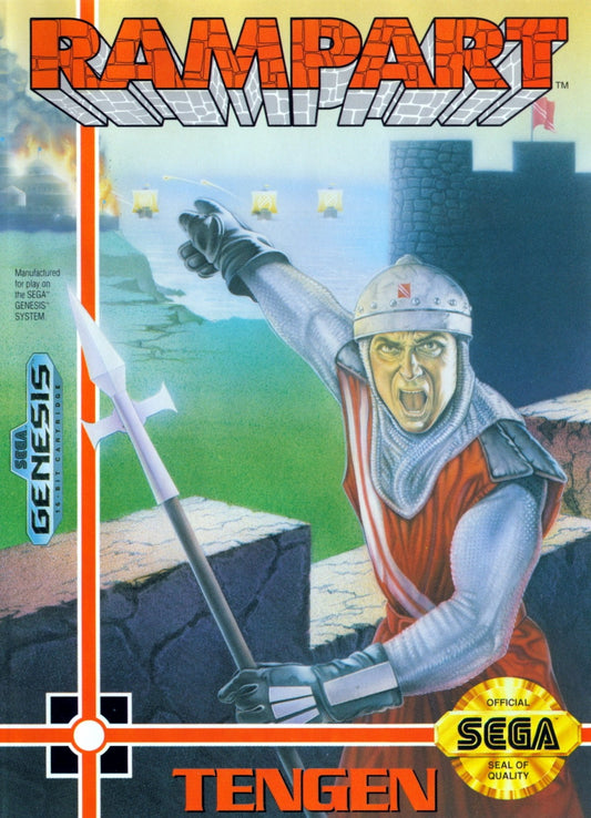 Rampart Sega Genesis retro video game strategy action cover art (1992)