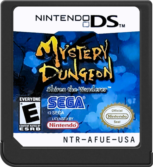 Mystery Dungeon Shiren the Wanderer Nintendo DS game featuring roguelike dungeon crawling gameplay with procedurally generated floors turn based combat item management and challenging survival mechanics in a fantasy setting cartridge 