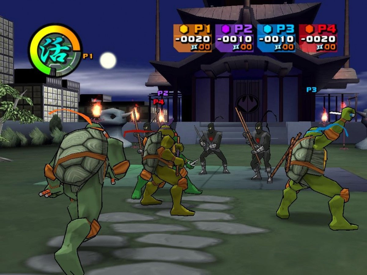 Teenage Mutant Ninja Turtles 2 Battle Nexus GameCube GC video game, action beat ’em up, cartoon-based gameplay, multiplayer, family-friendly, Nintendo GameCube title gameplay