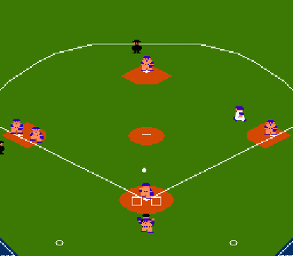 RBI Baseball retro Nintendo Entertainment System video game featuring baseball sports gameplay, arcade style batting, multiplayer competition and classic NES action - gameplay