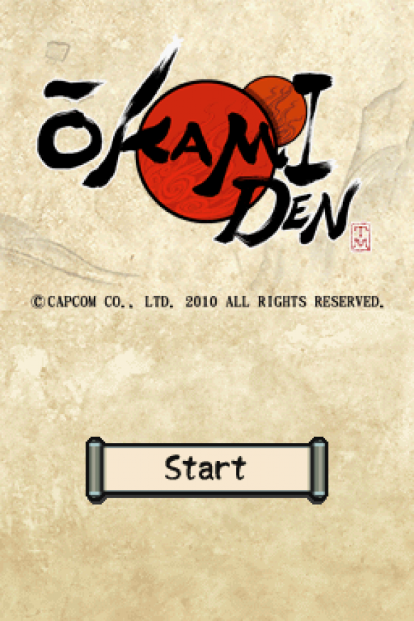 Okami Den title card for Nintendo DS (DS) video game