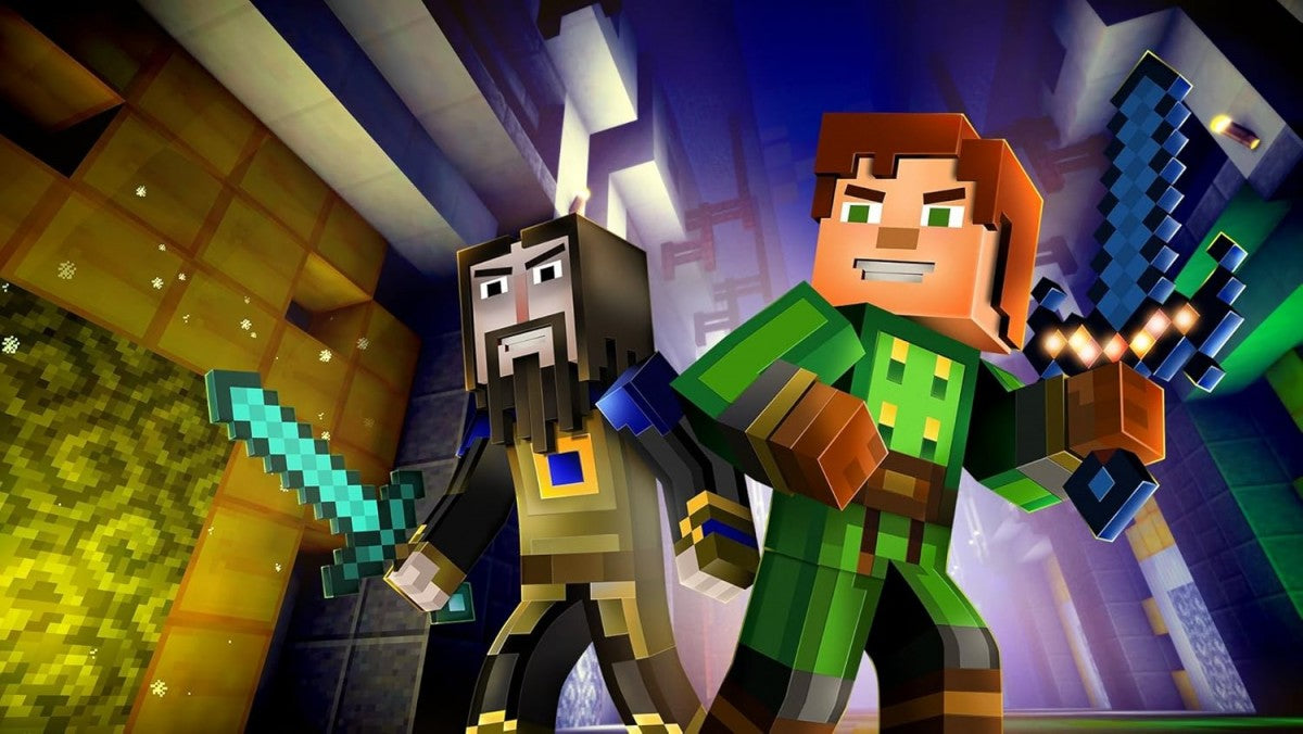 Minecraft: Story Mode The Complete Adventure for Xbox One, gameplay image for an episodic action-adventure narrative video game