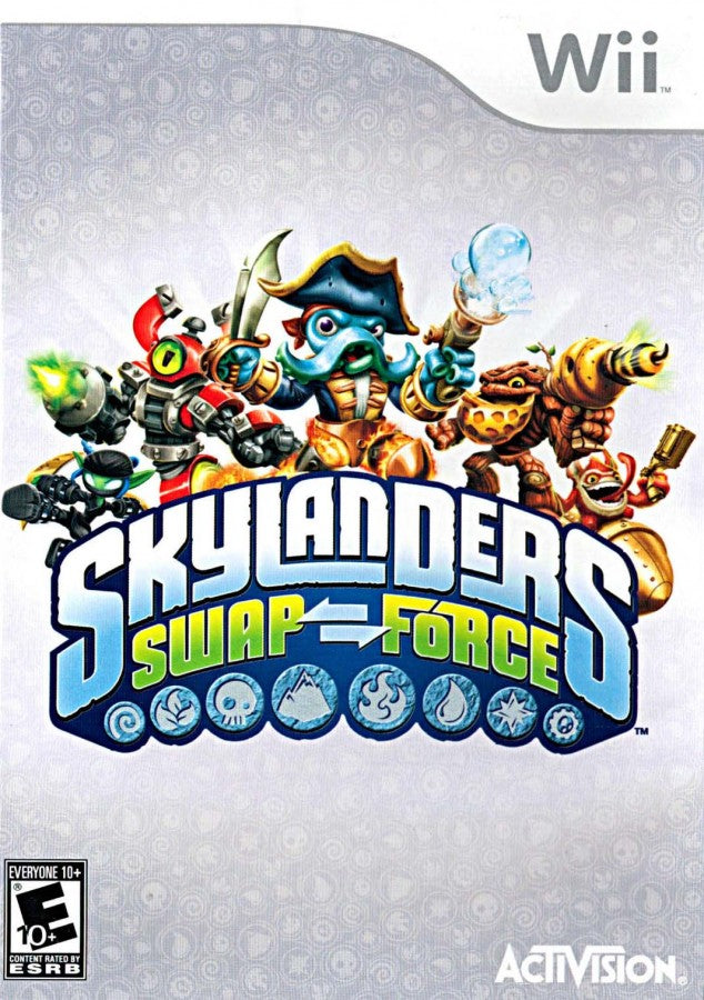 Skylanders Swap Force Nintendo Wii for retro video game enthusiasts featuring action adventure gameplay collectible toy to life mechanics interchangeable character abilities colorful fantasy worlds cooperative play platforming challenges and collectible gaming appeal cover art 