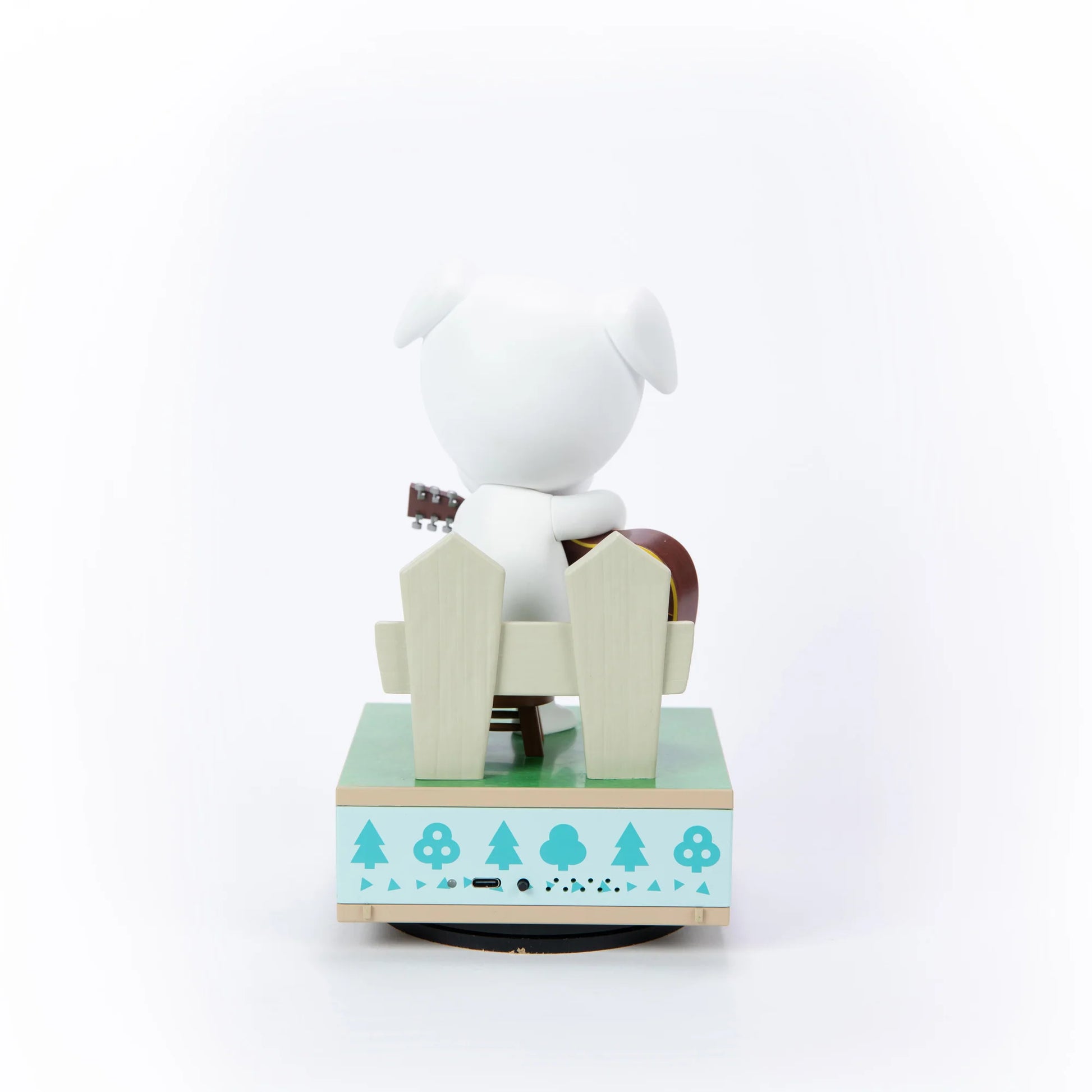 K K Slider 9 inch statue by First 4 Figures detailed Animal Crossing collectible featuring iconic guitar playing pose stylized design and premium display quality celebrating the Nintendo life simulation franchise backview