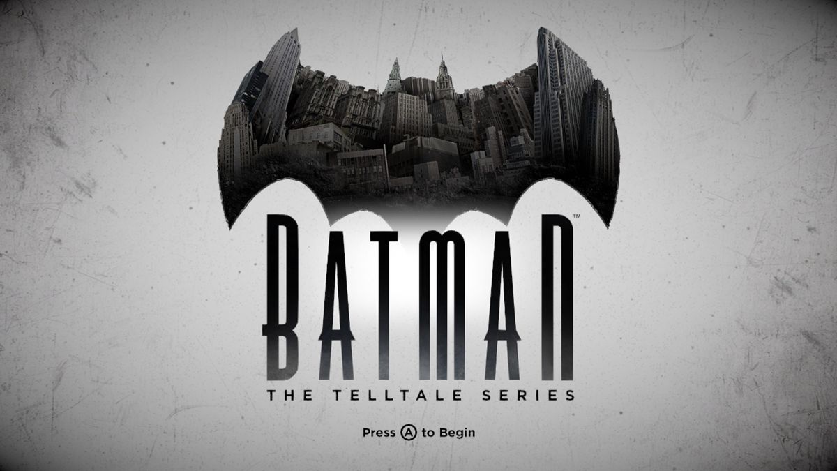 Batman: The Telltale Series – Xbox One (XONE) start screen for episodic action-adventure game