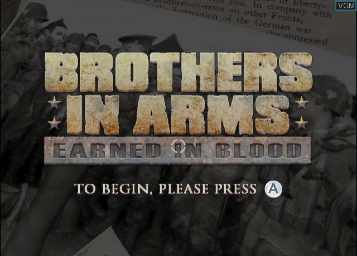 Brothers in Arms: Double Time title screen art for Nintendo Wii (Wii) video game