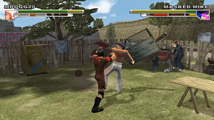 Backyard Wrestling: Don’t Try This at Home PS2 game for PlayStation 2 featuring extreme wrestling action and fighting gameplay
