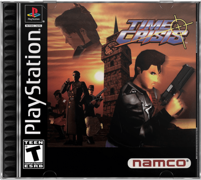 Time Crisis cover art for PlayStation 1 (PS1) light gun shooter video game