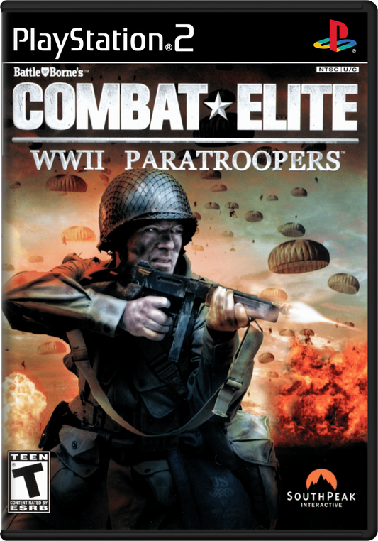 Combat Elite: WWII Paratroopers for PlayStation 2 with World War II themed tactical action and squad-based missions cover art
