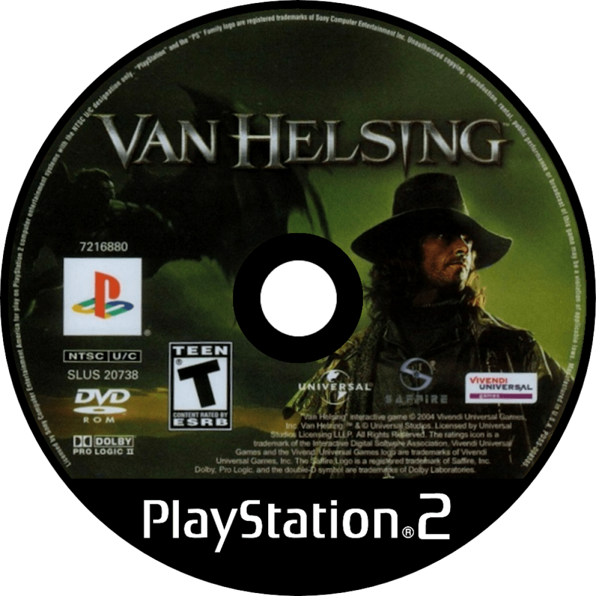 Van Helsing for PlayStation 2 action adventure hack and slash game based on the Universal monster film featuring Dracula werewolves gothic horror combat campaign mode disc  