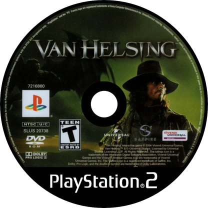 Van Helsing for PlayStation 2 action adventure hack and slash game based on the Universal monster film featuring Dracula werewolves gothic horror combat campaign mode disc  