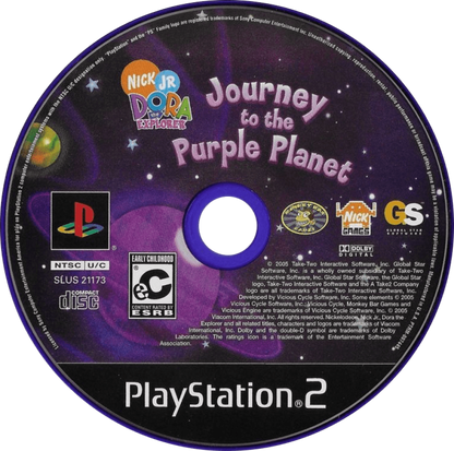 Dora the Explorer: Journey to the Purple Planet disc for PlayStation 2 (PS2) children’s educational platform-adventure video game