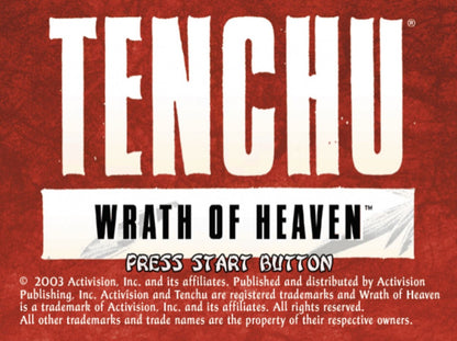 Tenchu: Wrath of Heaven PS2 stealth action video game featuring ninja-style gameplay, strategic assassination missions, rooftop infiltration, multiple playable characters (including Rikimaru and Ayame), atmospheric feudal Japan environments, cooperative and competitive modes, and classic Tenchu stealth mechanics on PlayStation 2. gameplay