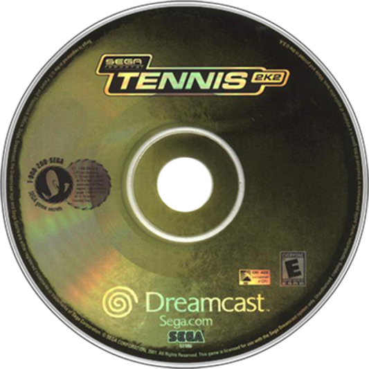 Tennis 2K2 disc art for Sega Dreamcast (DC) video game