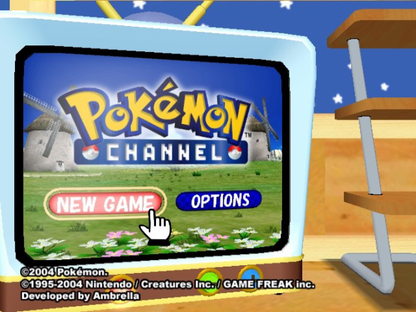 Pokemon Channel title screen for Nintendo GameCube (GC) video game